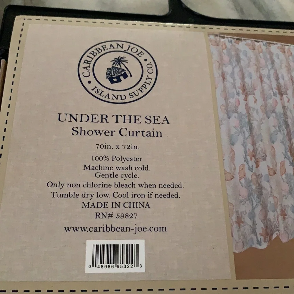 Caribbean Joe Shower Curtain NWT